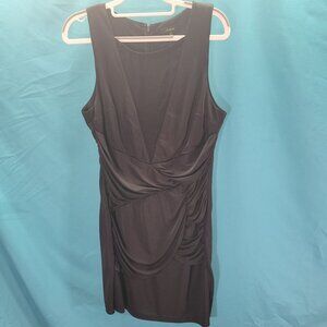 Aakaa Black Sleeveless Draped Bodycon Dress Size M